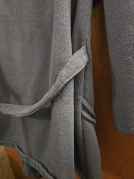 Women's Slate Blue Ruffle Front Jacket - Picture 9 of 10